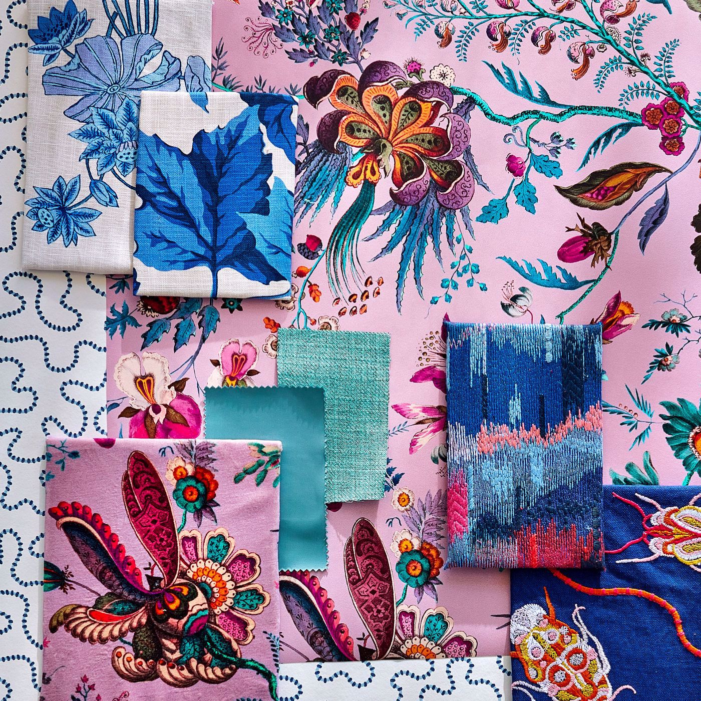 Wonderland Floral Amethyst/Lapis/Ruby Wallpaper by HAR
